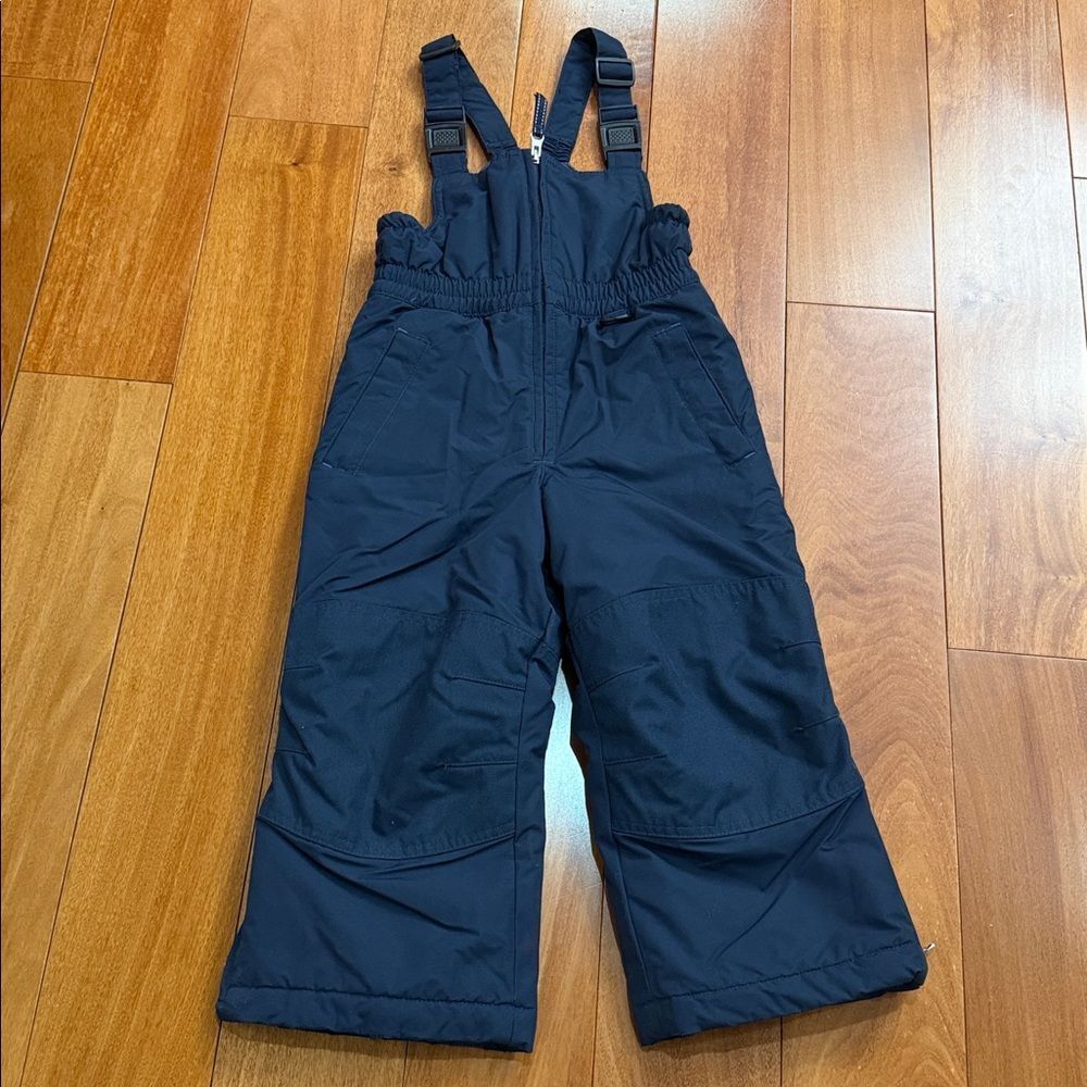 Lands End Snow Bibs Youth Black Ski Snow Pant One Piece Nylon Insulated size‎ 4